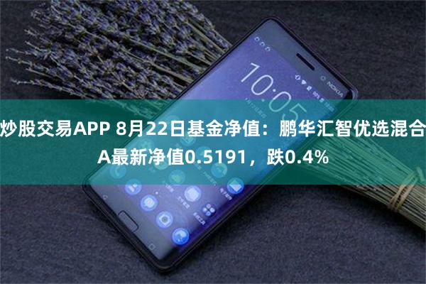 炒股交易APP 8月22日基金净值：鹏华汇智优选混合A最新净值0.5191，跌0.4%