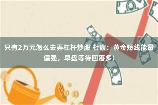 只有2万元怎么去弄杠杆炒股 杜康：黄金短线能量偏强，早盘等待回落多！