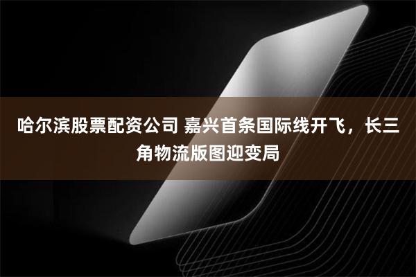 哈尔滨股票配资公司 嘉兴首条国际线开飞，长三角物流版图迎变局