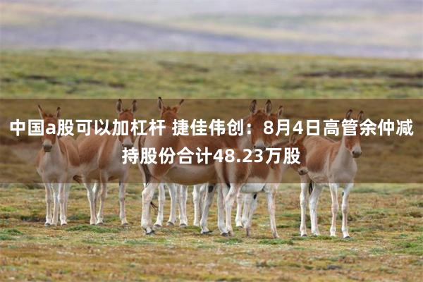 中国a股可以加杠杆 捷佳伟创：8月4日高管余仲减持股份合计48.23万股