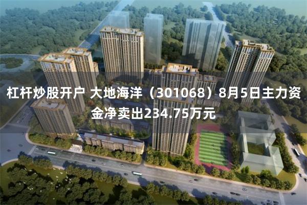 杠杆炒股开户 大地海洋（301068）8月5日主力资金净卖出234.75万元
