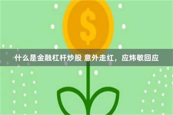 什么是金融杠杆炒股 意外走红，应炜敏回应