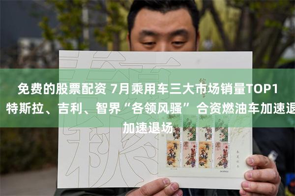 免费的股票配资 7月乘用车三大市场销量TOP10：特斯拉、吉利、智界“各领风骚” 合资燃油车加速退场