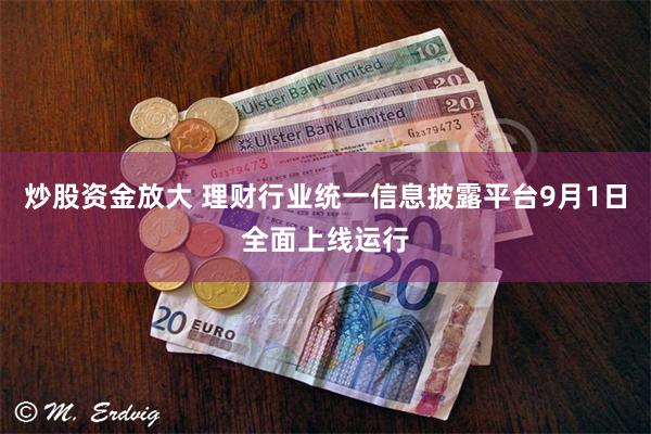 炒股资金放大 理财行业统一信息披露平台9月1日全面上线运行