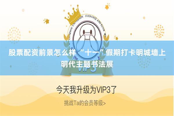 股票配资前景怎么样 “十一”假期打卡明城墙上明代主题书法展